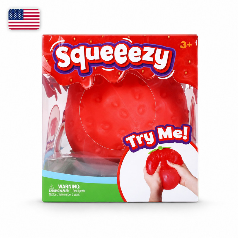 Sunny Days Jumbo Squeezy Strawberry Squishy Toy Stress Relief Sensory Fun