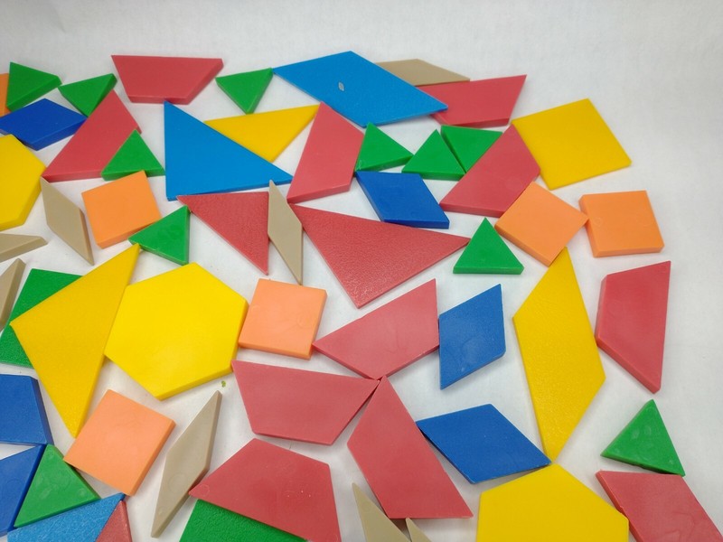130 Piece Lot Geometric Shapes Plastic Multicolor gallery