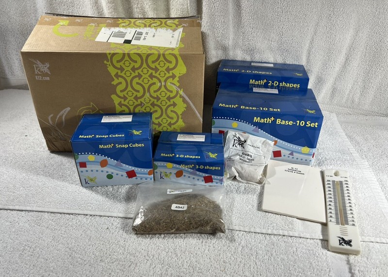 K-12 Homeschool Math Set Base-10 Set 2-D Shapes Snap Cubes 3-D Shapes And More