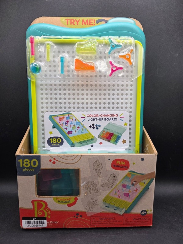 B. Toys 180-Piece Color-Changing Light-Up Board With Peg & Marble Run Set gallery