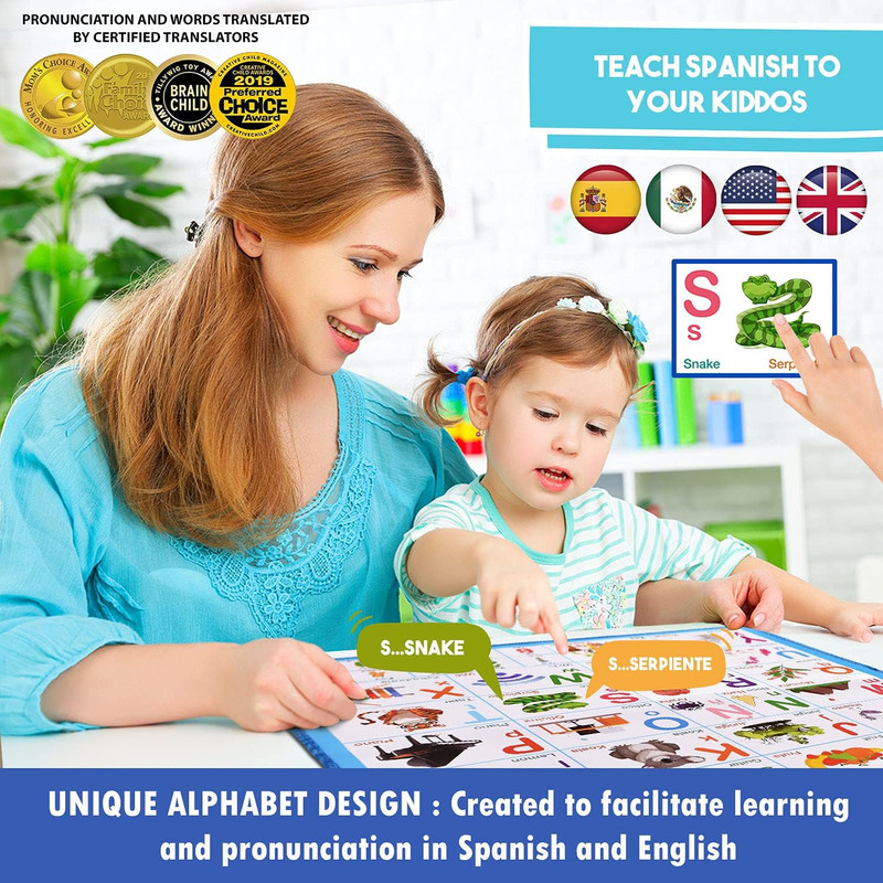 Alphabet Wall Chart - Bilingual Toys with Interactive Touch Buttons for Independ gallery