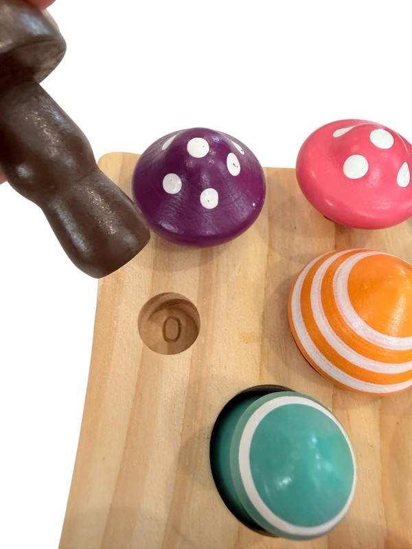 Wooden Matching Mushrooms Counting Sorting Board Painted Social Emotional Cute gallery