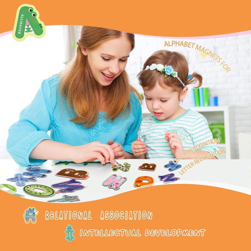 52PCS Magnetic Letters and Numbers Large Fridge Magnets Large, Multi Color gallery