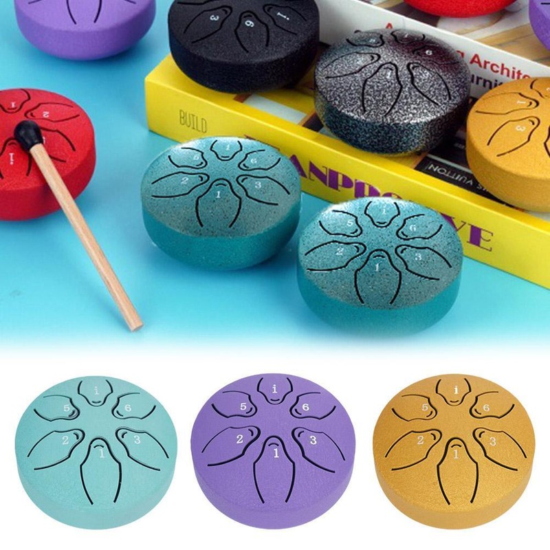 Mini Hollow Drum 3 Inches 6 Notes Children's Percussion Instrument Lot F6 F C2D5 gallery
