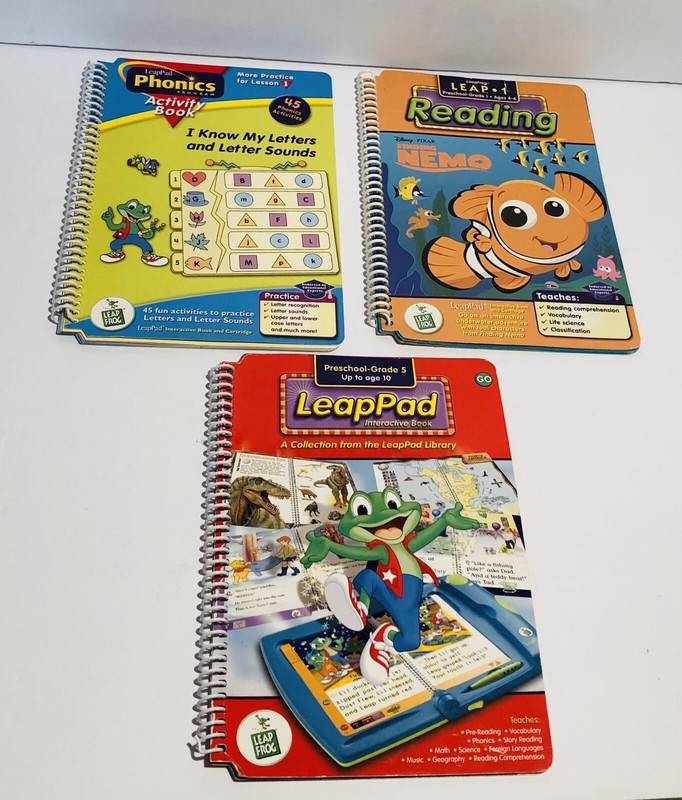 Lot Of 3 LeapFrog LeapPad Books ONLY (no cartridges) Pre K K-1st