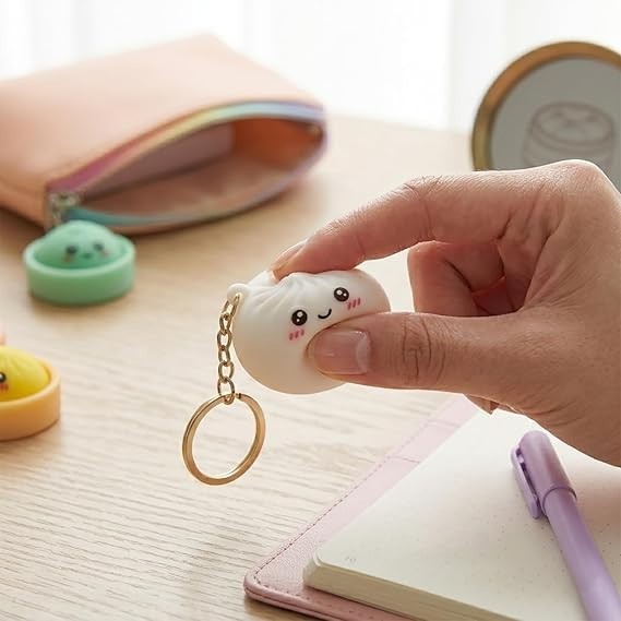 6Pcs Mini Dumpling Keychain – Adorable Cartoon Pendant for Backpacks, Keys & Bag gallery