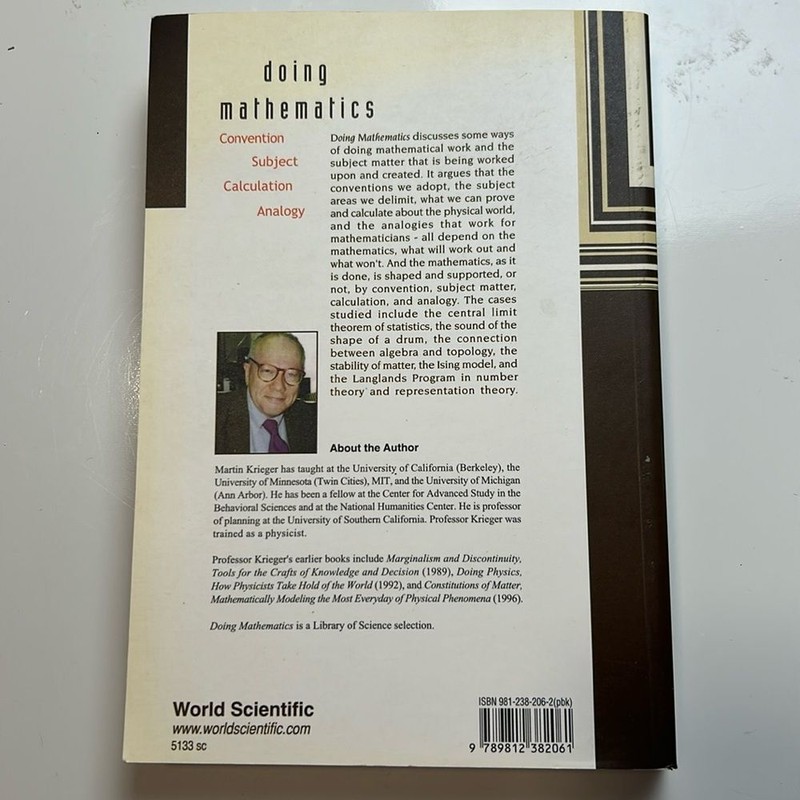 Doing Mathematics : Convention, Subject, Calculation, Analogy by Martin H. Krieg gallery