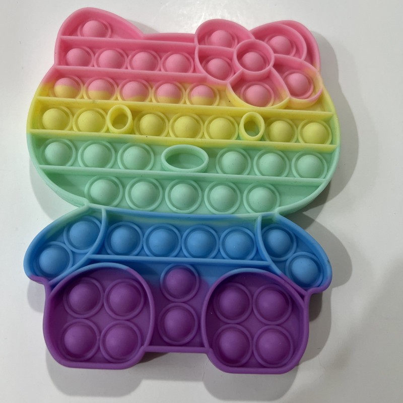 Big Jumbo Hello Kitty Push Bubble Fidget Toys Rainbow Large Stress Relief Pop It