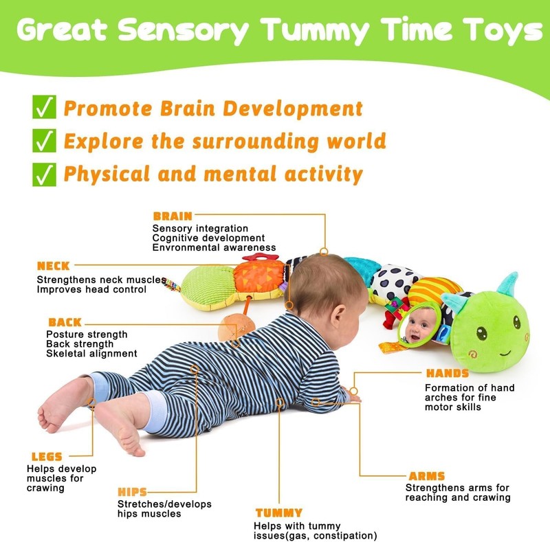 Baby Toys 0-3-6-12 Months, New Born Baby Boy Girl Gifts, Tummy Time Toys with Ba gallery