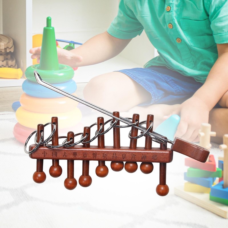 Nine Linked Rings Puzzle Handheld Sequential Movement for Adult Children