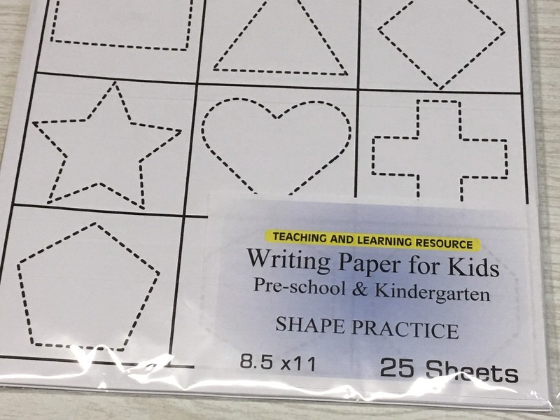 Writing Paper for Kids – SHAPE PRACTICE – 11X 8.5 in, 20 lb, 25 sheets