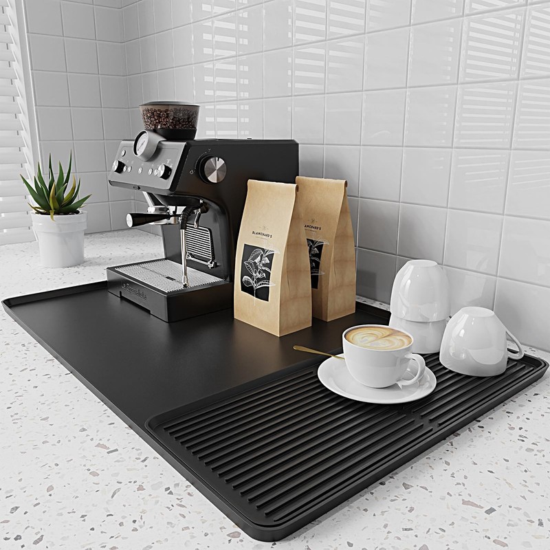2-in-1 Coffee Mat & Dish Drying Mat Coffee Bar Mats for Countertop [Clean & O... gallery