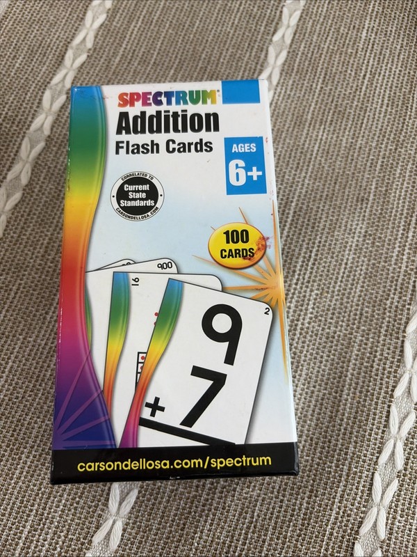 Spectrum addition flashcards by carson dellosa, 100 cards ages 6+ Slightly Used