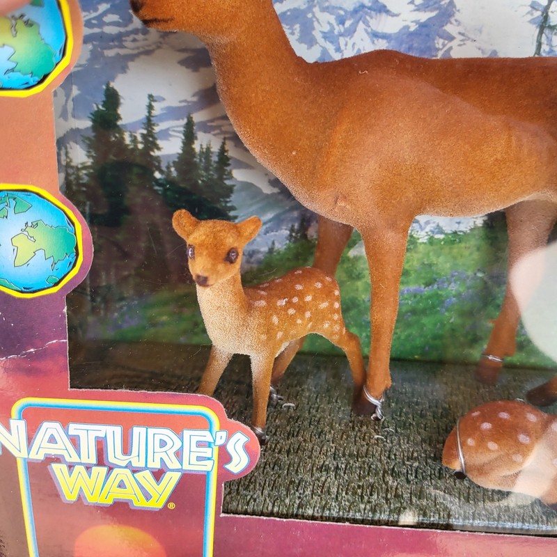NIB Totsy Nature's Way Free 'n Wild Woodland Friends Deer Flocked Animal Figures gallery