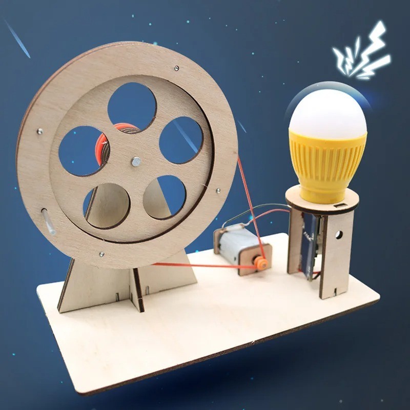 Funny DIY Mini Hand Crank Generator DIY Science Experiment Kit & Education Model gallery