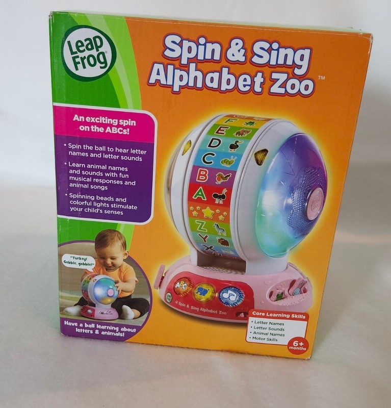 Leap Frog Pink Spin and Sing educational Alphabet Zoo song “ LED LIGHTS UP”