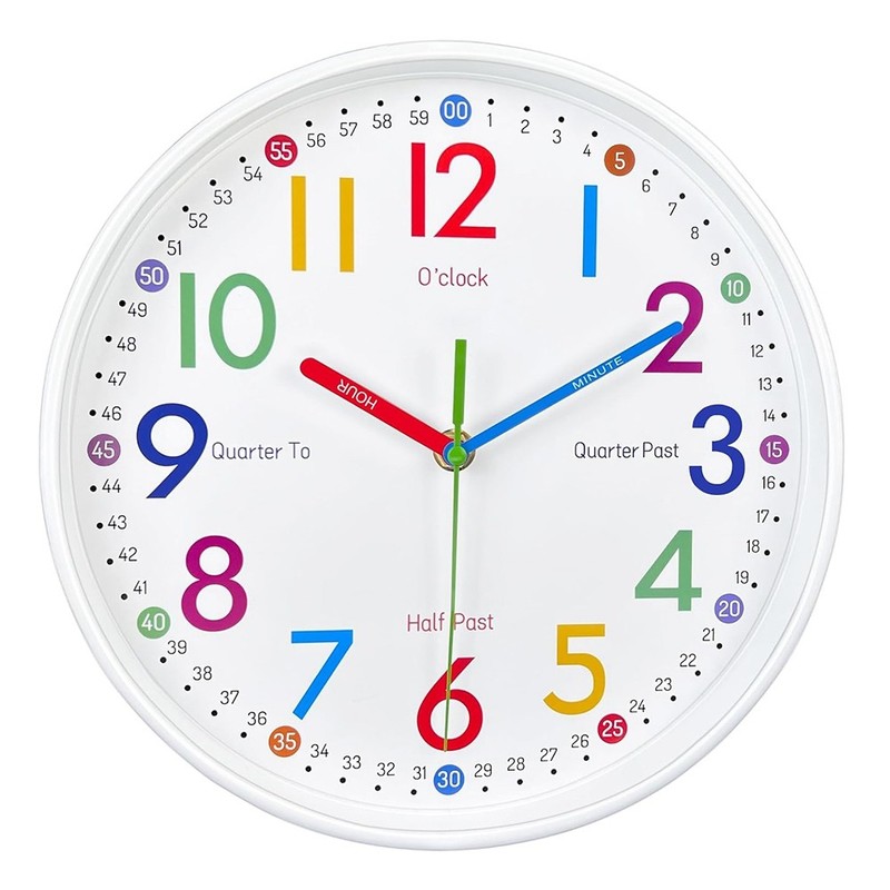 Learning Clock for Kids – Telling Time Easily, Non-Ticking, Battery2998