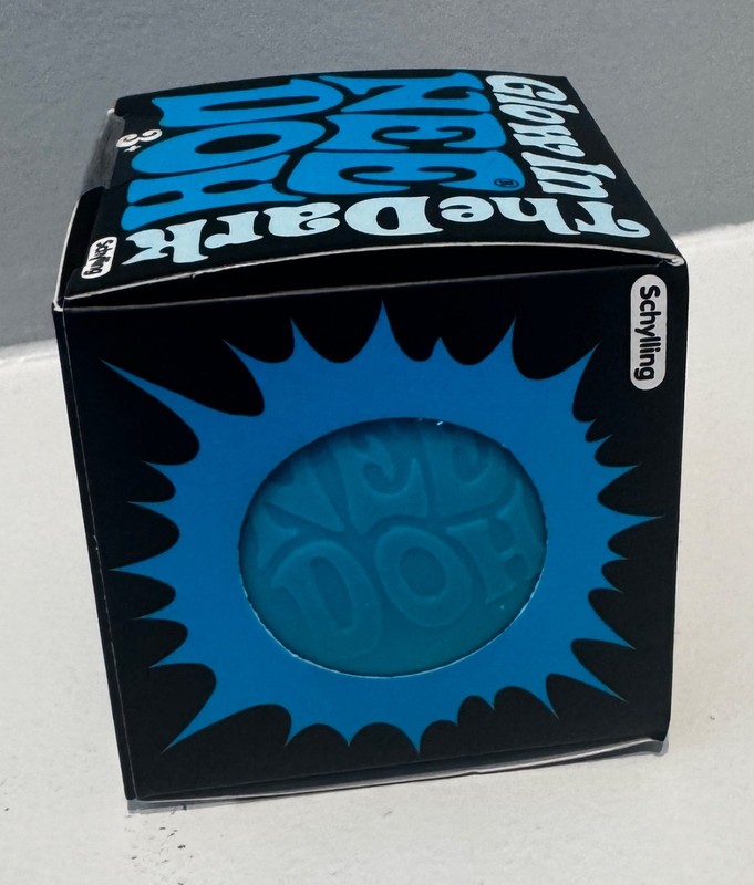 NEE DOH Glow In The Dark Groovy Glowing Glob Blue Squishy Toy