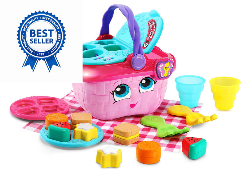 LeapFrog Shapes and Sharing Picnic Basket, Pink 8.7″ X 6.7″ X 6.2″,