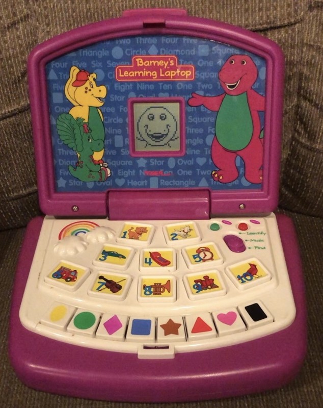 1999 Barney's LEARNING LAPTOP Interactive TIGER TOY Educational Y2K Tested Works gallery