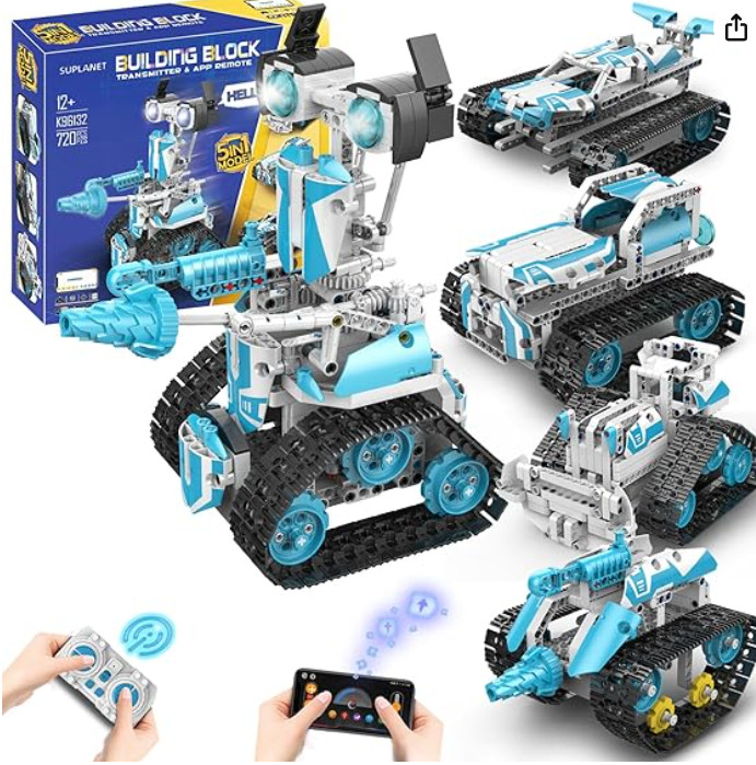 STEM Robot for Kids Ages 8-14, 5-in-1 Remote Control and APP Programmable Robot