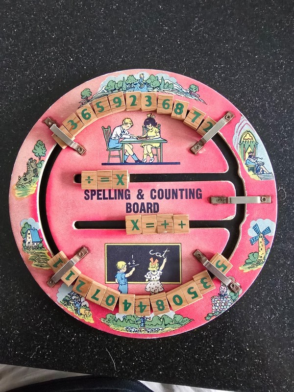 VTG 1930’s Child’s Fairy Tale Spelling and Counting Board, Cute!
