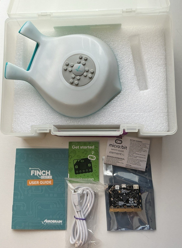 Birdbrain Finch Coding Robot 2.0 Kit with micro:bit, User Guide, Storage Box