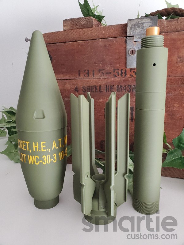 DUMMY M6A1 M7A1 60mm HEAT Bazooka Rocket Round - Accurate Size Plastic Replica gallery