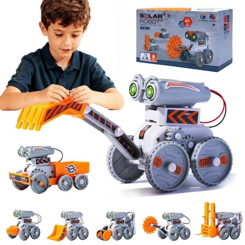 7-in-1 Stem Toys for Kids Ages 8-13,Educational DIY Solar Power Robot Kit ，Bu…
