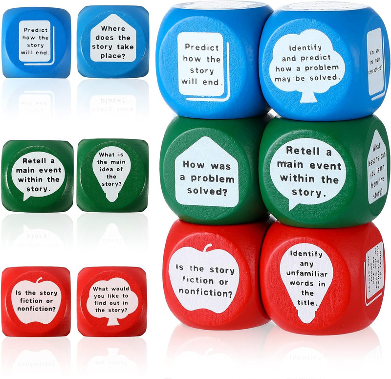 Reading Comprehension Cubes 3 Colored Language Reading Manipulatives Learning Cu