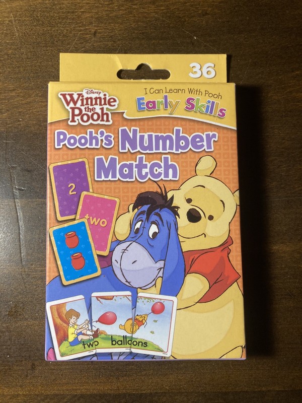 Children’s Learning Flashcards – Winnie The Pooh Number Match Game ~ A A Milne