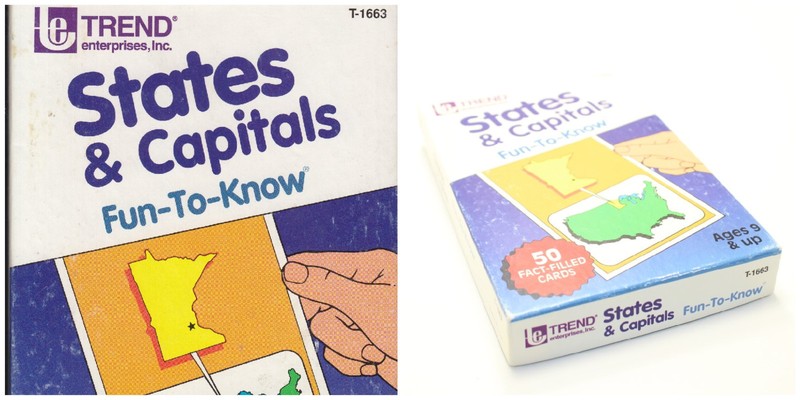 Trend States & Capitals Learning Flash Cards 50 States 1987 School Learn