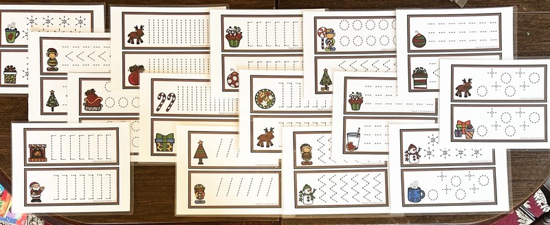 Preschool/kindergarten Christmas themed tracing sheets (B)