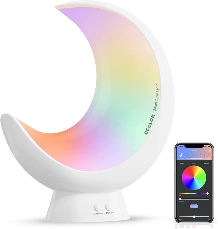 Ecolor LED Night Light – Smart Dimmable Moon Lamp, App Control for Bedroom