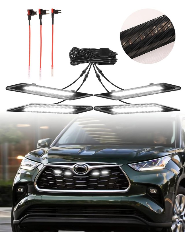LED Toyota Highlander Front Grille Lights Bar 2024 2023 2022 2021 2020 LED LED