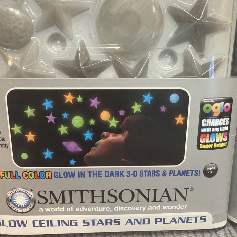 2 Smithsonian 3D Glow In The Dark Stars Planets Set, Full Color Adhesive Putty gallery