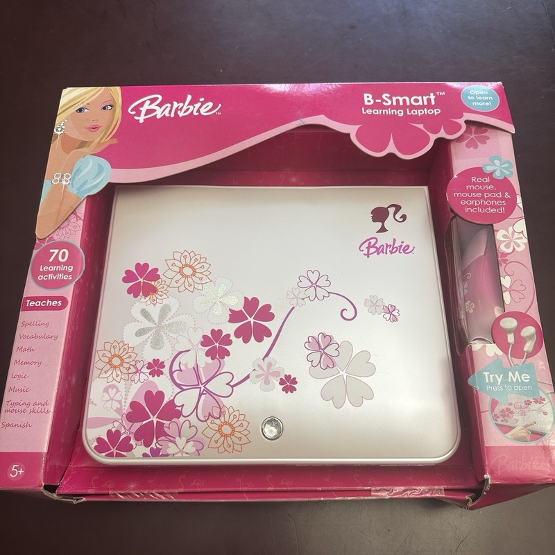 Oregon Scientific Barbie B-Smart Learning Laptop Real Mouse & Pad 80 Activities