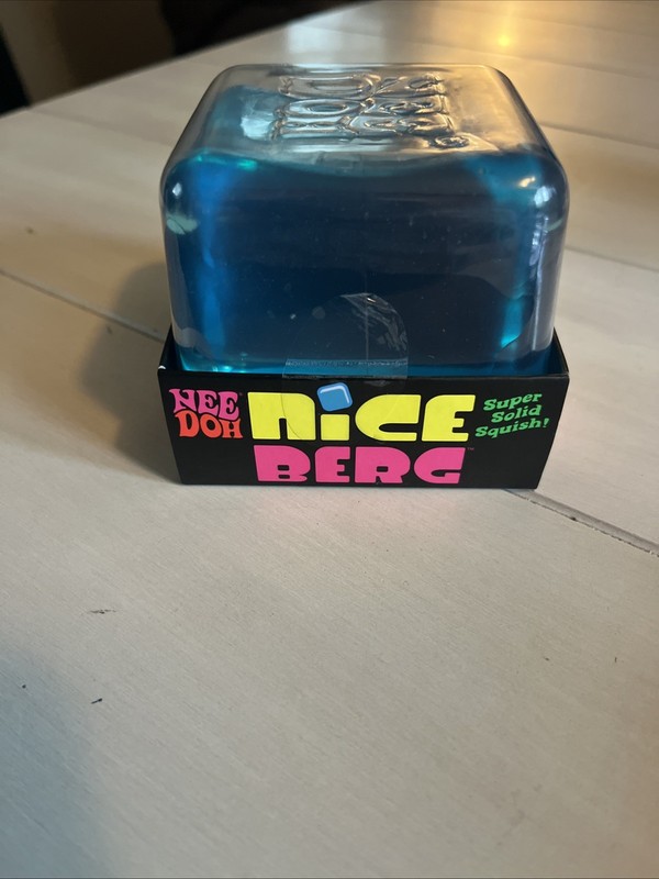 New NeeDoh Nice Berg Blue XL Giant Nee Doh Niceberg Solid Squish Cube Ice Block gallery