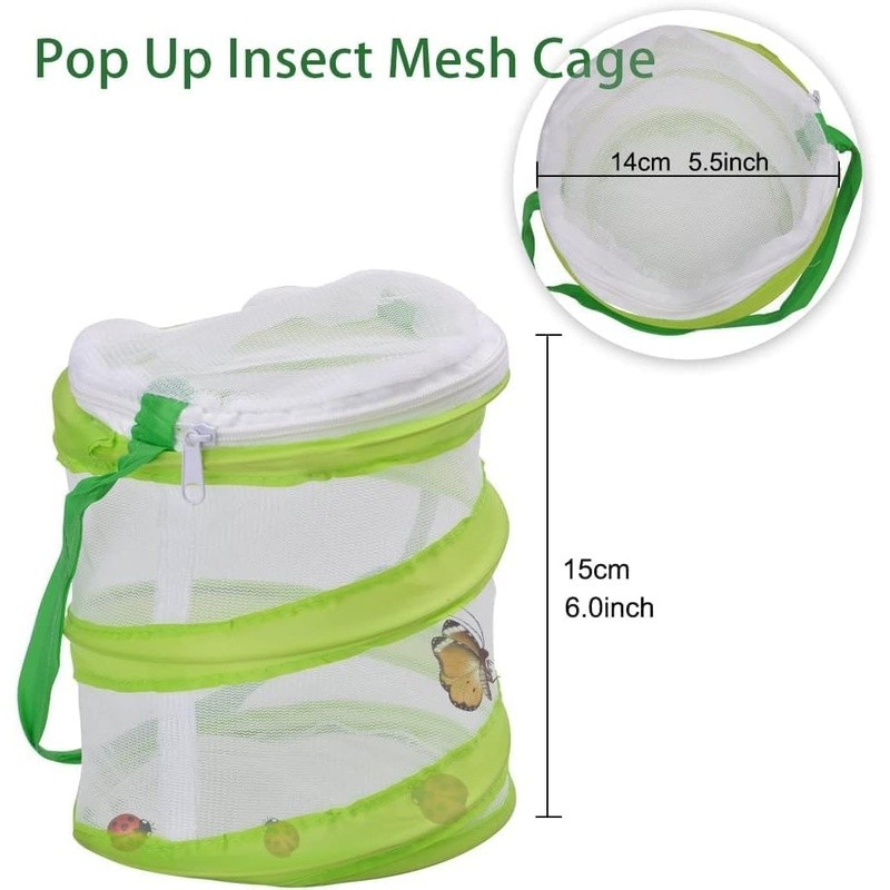 Telescopic Butterfly Net Kit W/ Pop Up Mesh Cage & Tweezers Outdoor Exploration gallery