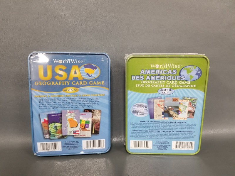 2 New / Sealed World Wise Geography Card Games Americas + USA Home School gallery