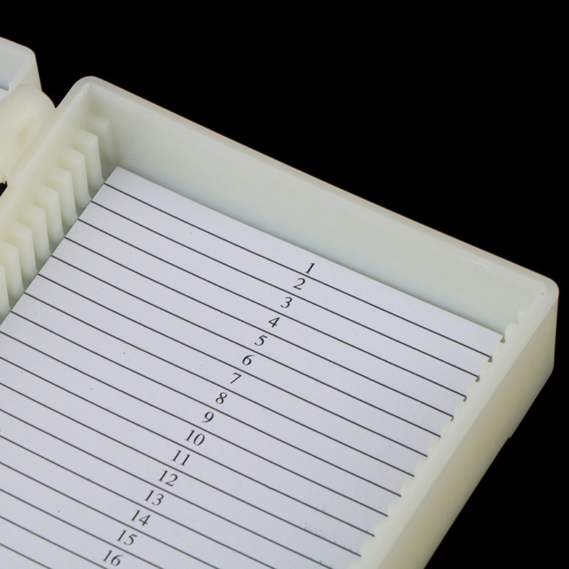 Plastic Microscope Glass Slide Box 25/50/100pcs Biological Slices Storage Case gallery