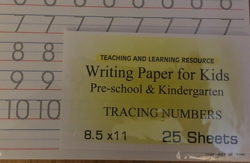 Writing Paper for Kids – TRACING NUMBERS – 11X 8.5 in, 20 lb, 25 sheets
