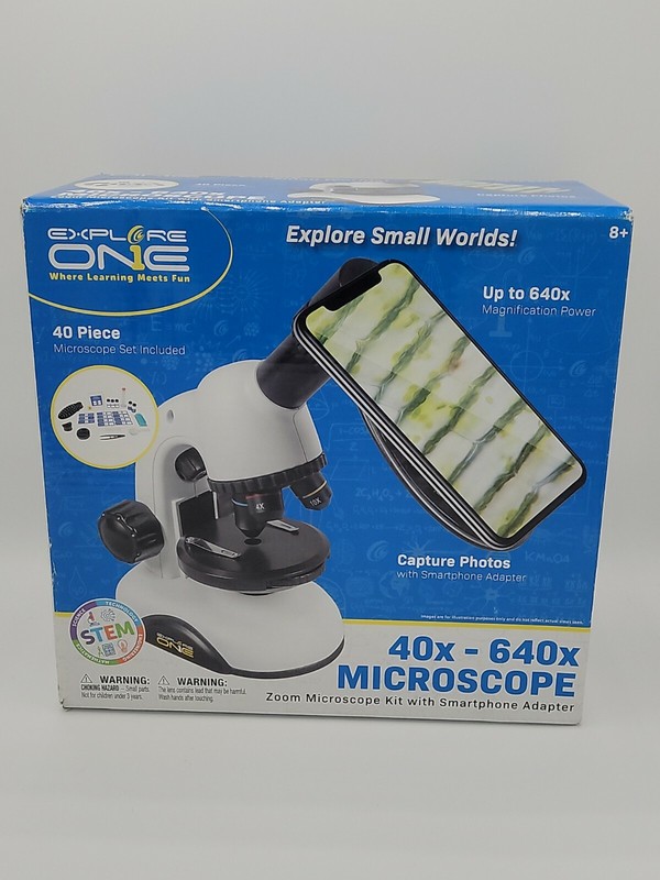 Explore One 40X-640X Zoom Microscope with Smartphone Adapter