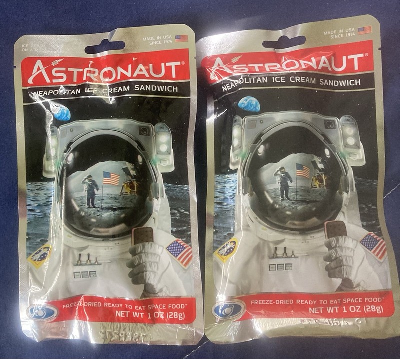 2 Neapolitan Ice Cream Sandwich Astronaut Freeze Dried Space Food Pack Gift Idea