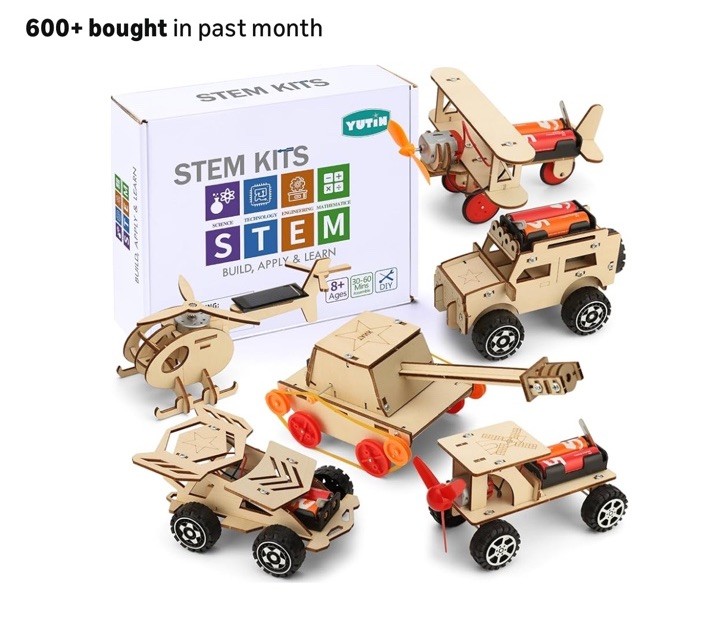 STEM Kits for Kids Age 8-10 10-12, 6 Set Wood Building Projects Crafts