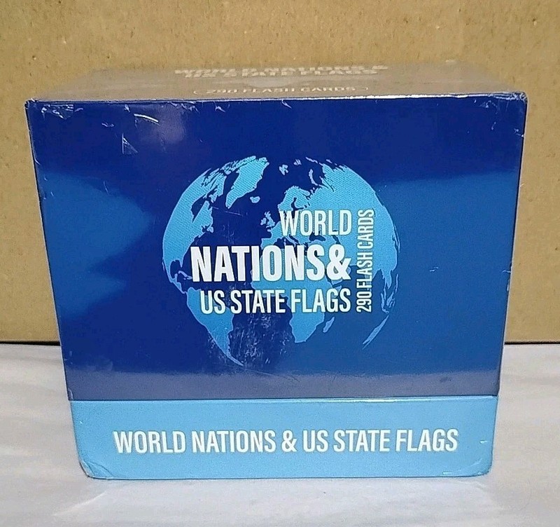 Flash Cards World Nations & US State Flags – 290 Geography Flashcards Kids Teens