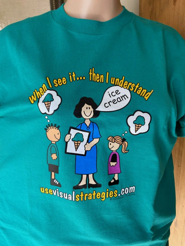 AUTISM T-SHIRT Visual Strategies LOGO Adult Size LARGE assorted colors