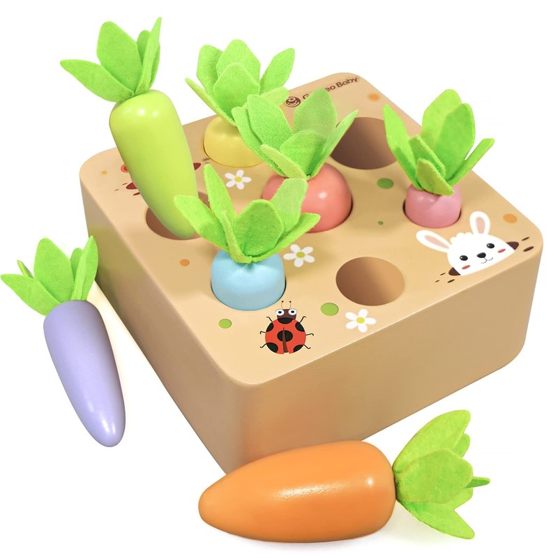 KMTJT Montessori Toys for 2 3 Year Old Toddlers, Macron Carrot Medium,