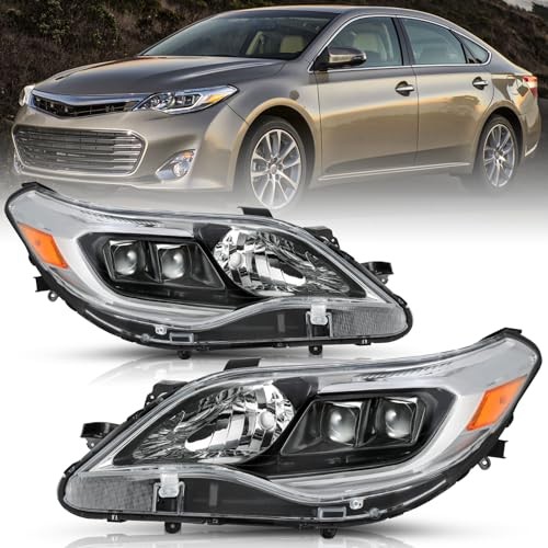 13-15 Toyota Avalon Halogen Headlights Pair OE-Style Black Right & Left