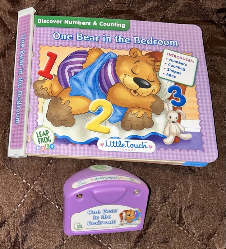 EUC LITTLE TOUCH LEAP FROG Book & Cartridge, One Bear In The Bedroom BABY Infant